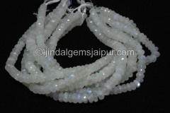 White Rainbow Far Faceted Roundelle Beads